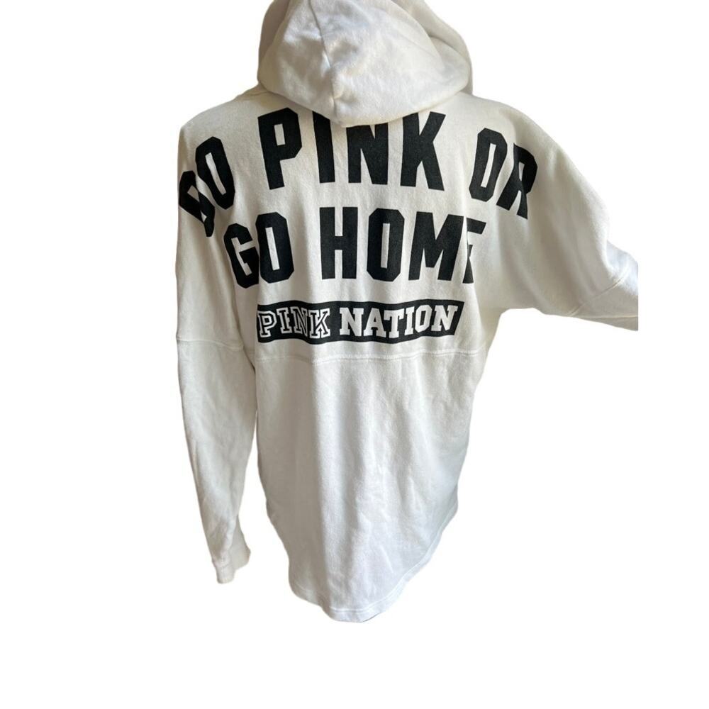 VS Pink Nation white sweatshirt hoodie size S/M - Picture 1 of 4